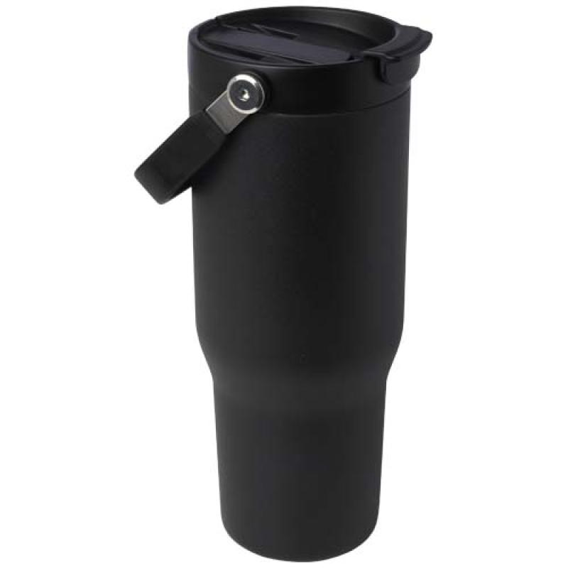 Vaso con aislamiento al vacío de cobre de acero inoxidable reciclado certificado RCS de 900 ml y con tapa de doble función "Bron