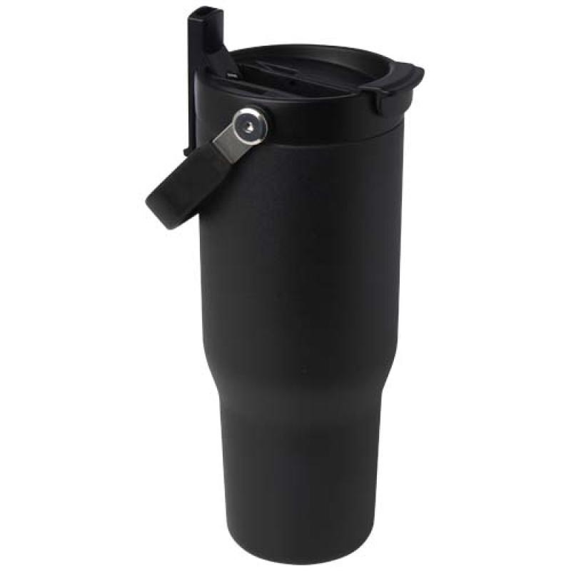 Vaso con aislamiento al vacío de cobre de acero inoxidable reciclado certificado RCS de 900 ml y con tapa de doble función "Bron