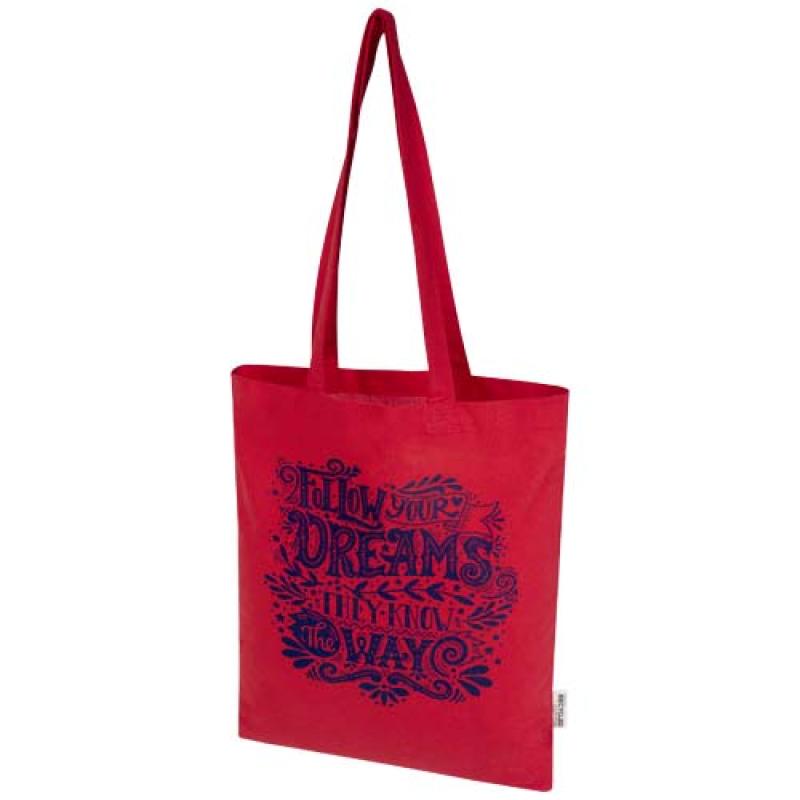 Bolsa Tote de 7 L de algodón reciclado de 140 g/m² con certificado GRS "Madras Blend"
