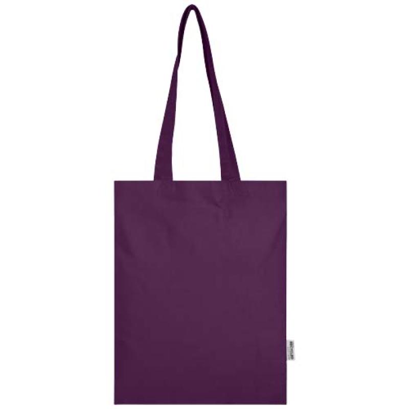 Bolsa Tote de 7 L de algodón reciclado de 140 g/m² con certificado GRS "Madras Blend"