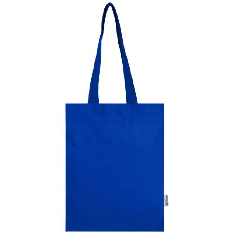 Bolsa Tote de 7 L de algodón reciclado de 140 g/m² con certificado GRS "Madras Blend"