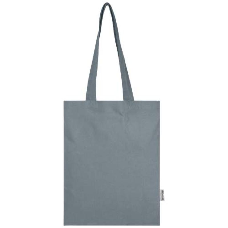 Bolsa Tote de 7 L de algodón reciclado de 140 g/m² con certificado GRS "Madras Blend"