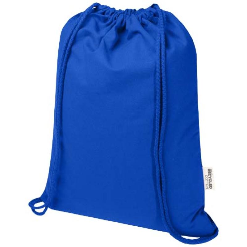 Bolsa de 5 L con cordón de algodón reciclado de 140 g/m² con certificado GRS "Oregon Blend"