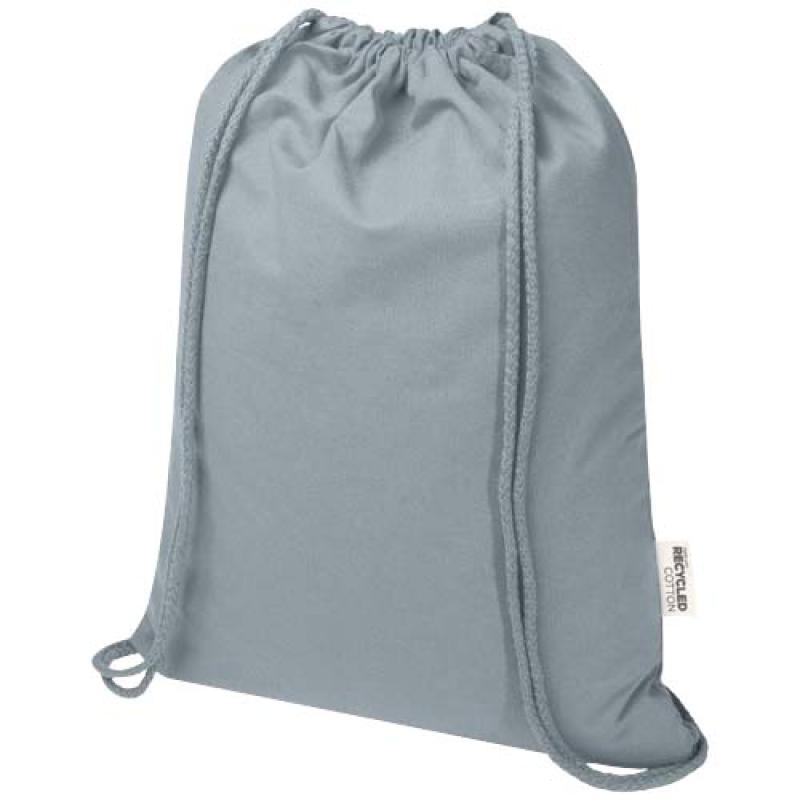 Bolsa de 5 L con cordón de algodón reciclado de 140 g/m² con certificado GRS "Oregon Blend"