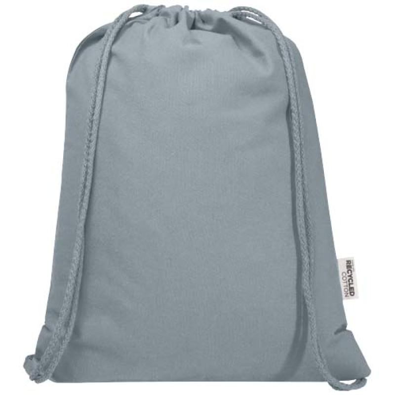 Bolsa de 5 L con cordón de algodón reciclado de 140 g/m² con certificado GRS "Oregon Blend"