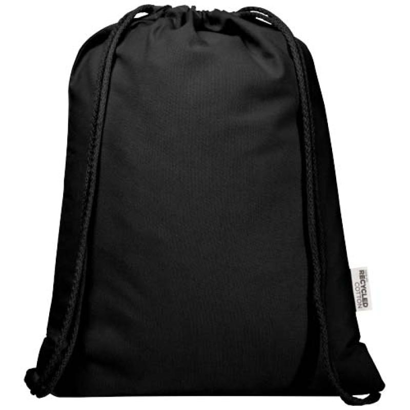 Bolsa de 5 L con cordón de algodón reciclado de 140 g/m² con certificado GRS "Oregon Blend"