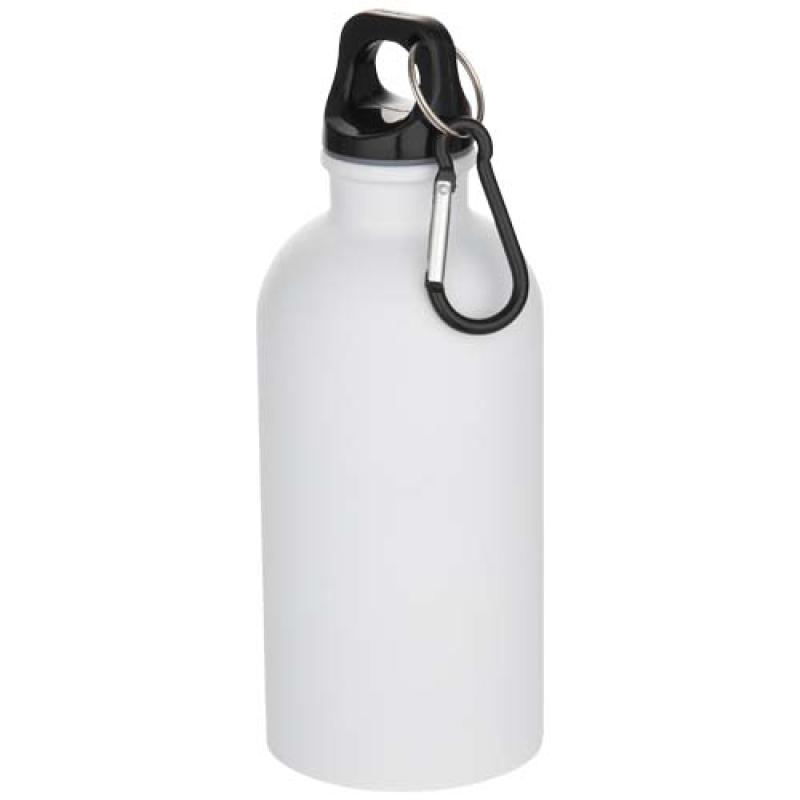 Botella de 400 ml de acero inoxidable mate con certificado RCS de una sola pared con mosquetón "Oregon"