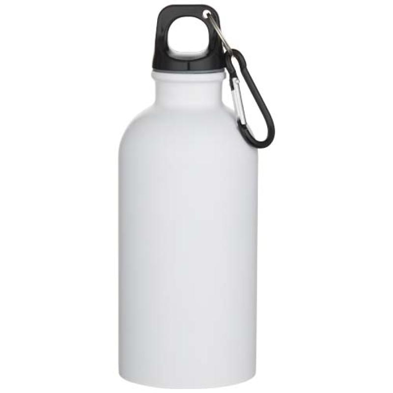 Botella de 400 ml de acero inoxidable mate con certificado RCS de una sola pared con mosquetón "Oregon"