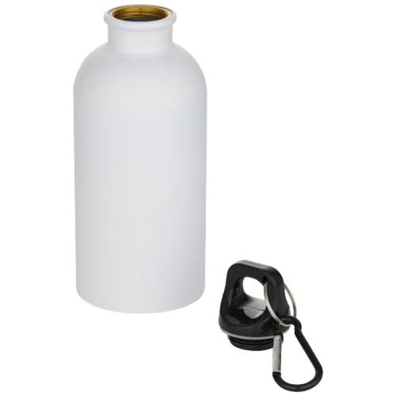 Botella de 400 ml de acero inoxidable mate con certificado RCS de una sola pared con mosquetón "Oregon"