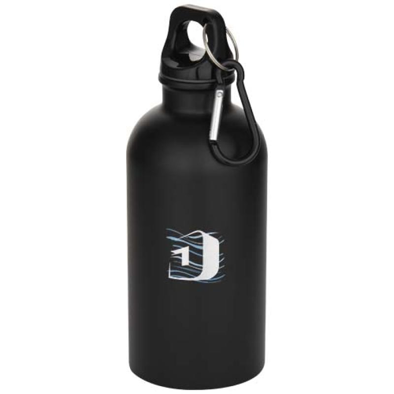 Botella de 400 ml de acero inoxidable mate con certificado RCS de una sola pared con mosquetón "Oregon"