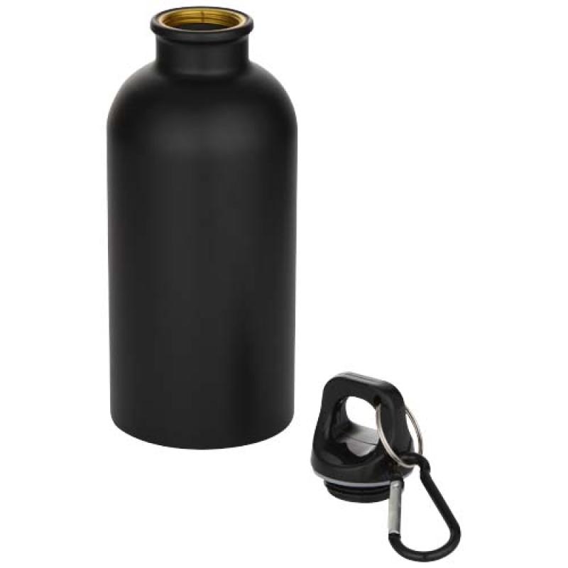 Botella de 400 ml de acero inoxidable mate con certificado RCS de una sola pared con mosquetón "Oregon"