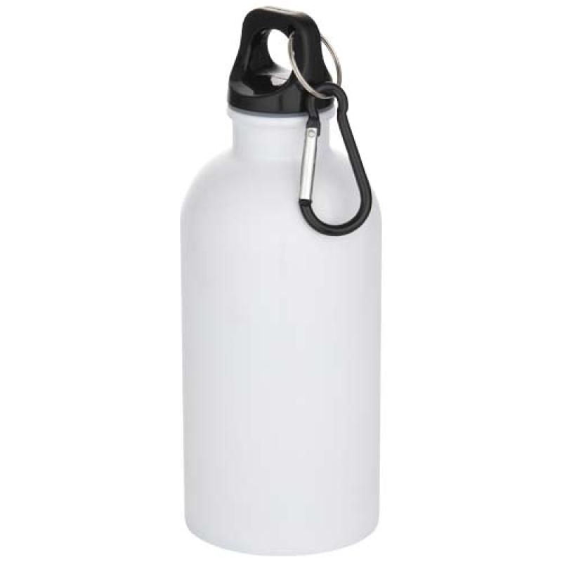 Botella de 400 ml de acero inoxidable con certificado RCS de una sola pared con sublimación y mosquetón "Oregon"