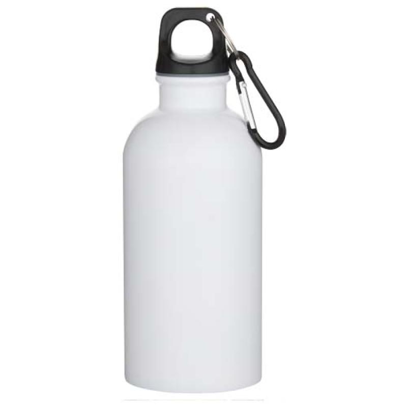 Botella de 400 ml de acero inoxidable con certificado RCS de una sola pared con sublimación y mosquetón "Oregon"