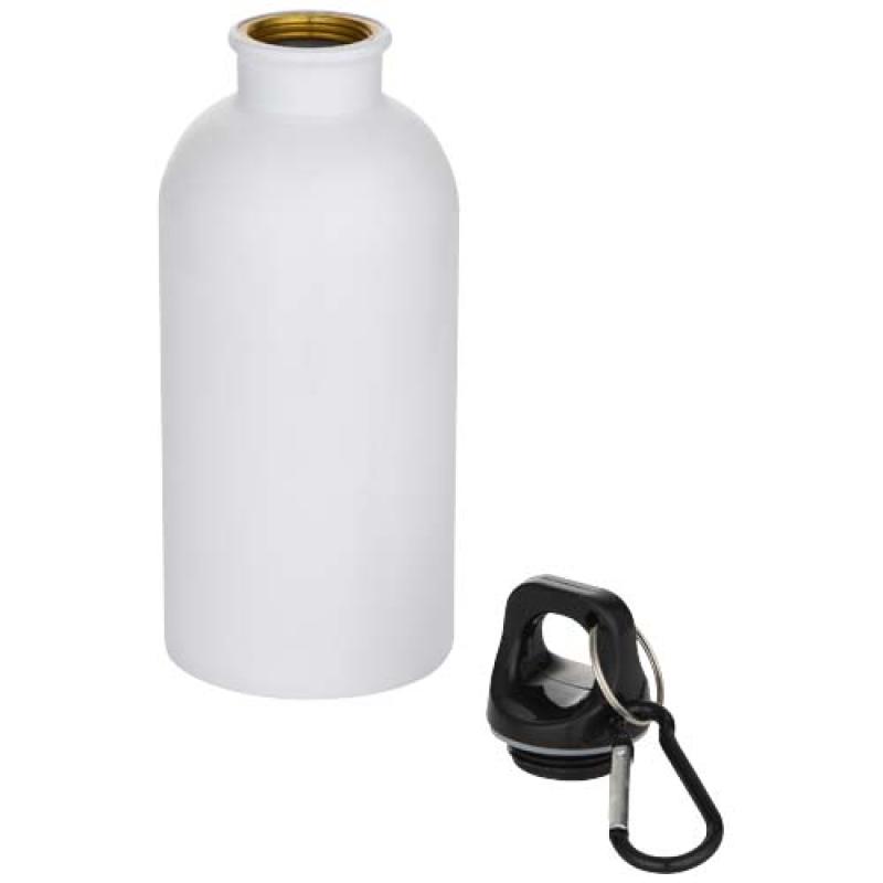 Botella de 400 ml de acero inoxidable con certificado RCS de una sola pared con sublimación y mosquetón "Oregon"