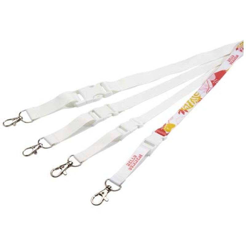 Balta lanyard en sublimación con hebilla desmontable y cierre de seguridad
