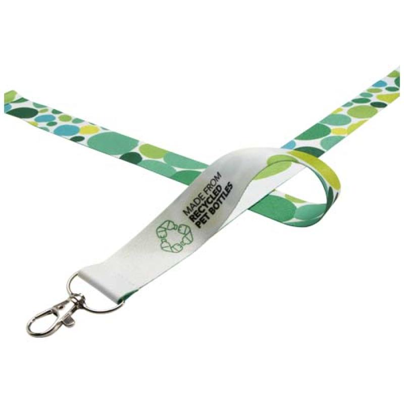 Addie lanyard en sublimación de PET reciclado con cierre de seguridad