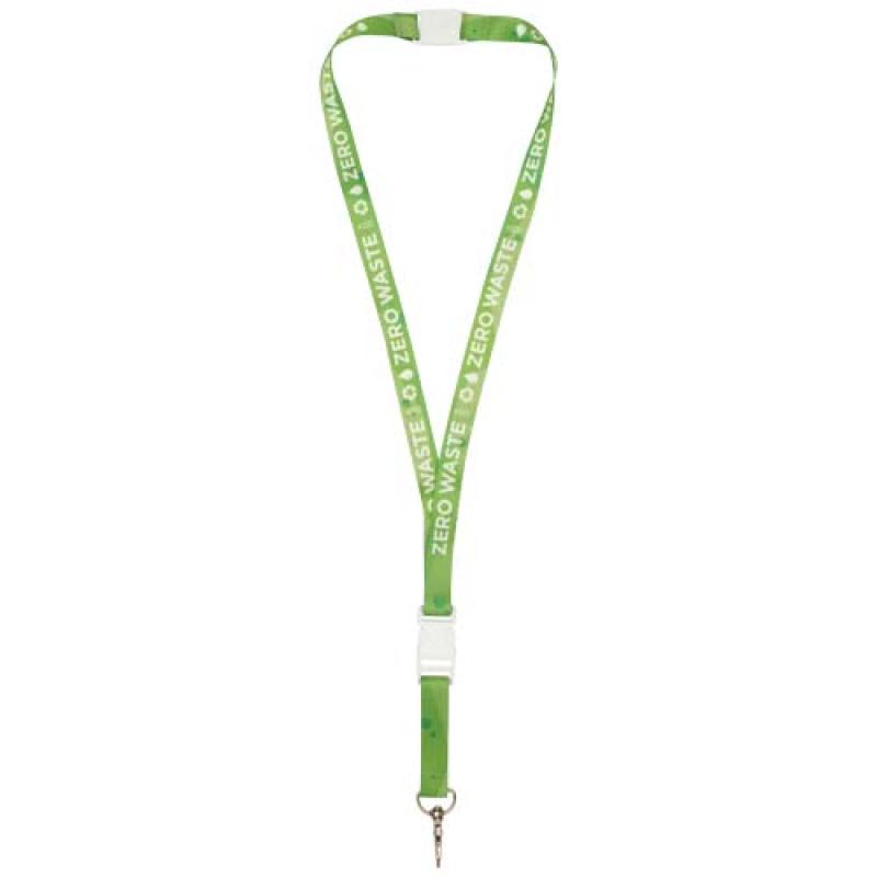 Balta lanyard en sublimación de PET reciclado con hebilla desmontable y cierre de seguridad