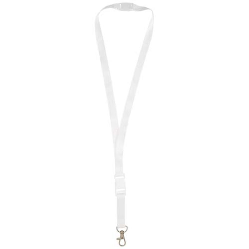 Balta lanyard en sublimación de PET reciclado con hebilla desmontable y cierre de seguridad