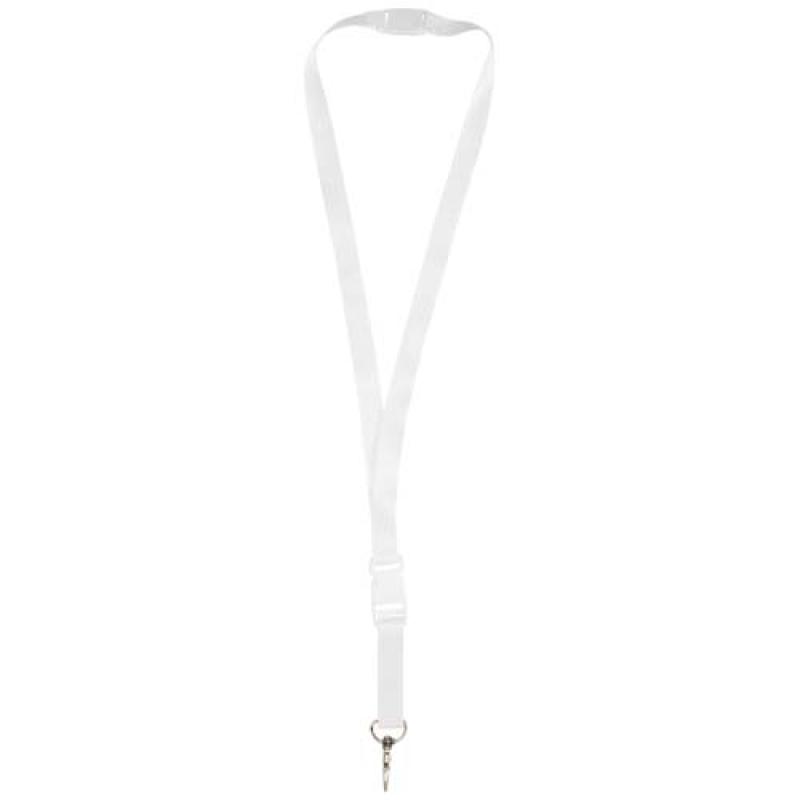Balta lanyard en sublimación de PET reciclado con hebilla desmontable y cierre de seguridad