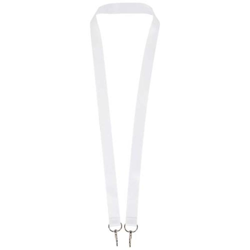 Leia lanyard de RPET en sublimación con 2 mosquetones