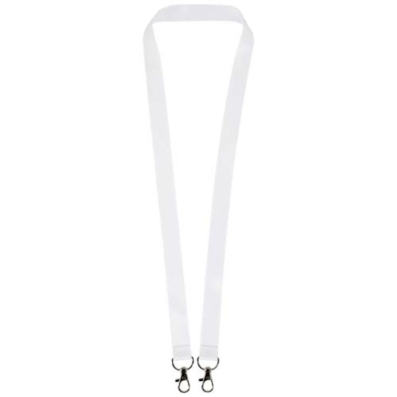 Leia lanyard de RPET en sublimación con 2 mosquetones