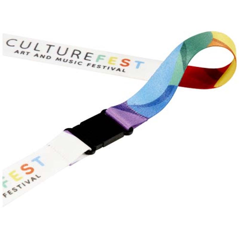 Lois lanyard de RPET en sublimación y cierre de seguridad