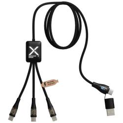 Cable de carga rápida de 60 W 5 en 1 de rPET con pantalla "SCX.design C51"