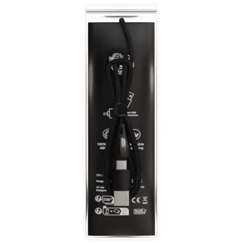 Cable de carga rápida de 60 W 5 en 1 de rPET con pantalla "SCX.design C51"