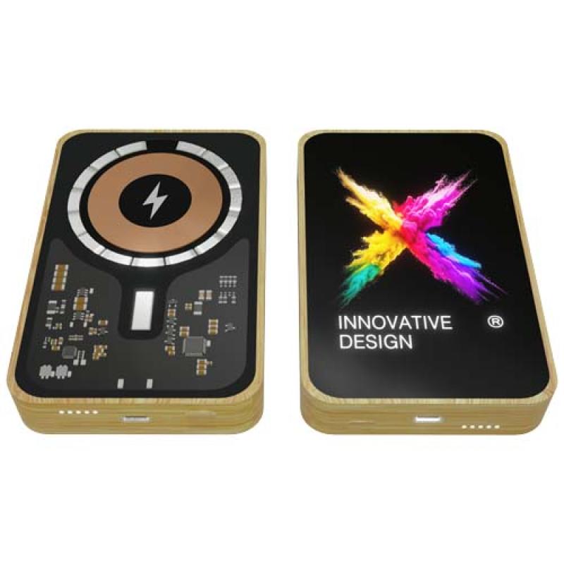 Batería externa de madera de 15 W y 5000 mAh con "MagSafe" "SCX.design P26"