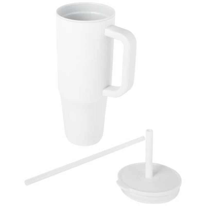 Vaso con aislamiento de 900 ml con certificado RCS y pajita de silicona "Brady"
