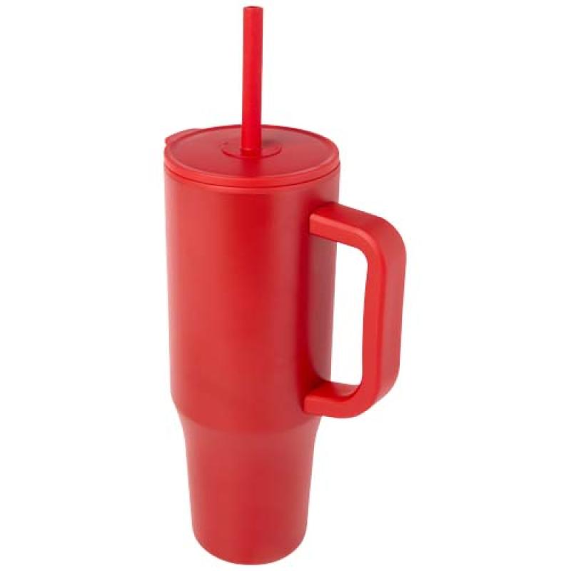 Vaso con aislamiento de 900 ml con certificado RCS y pajita de silicona "Brady"