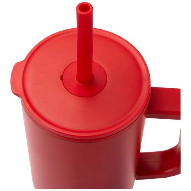 Vaso con aislamiento de 900 ml con certificado RCS y pajita de silicona "Brady"