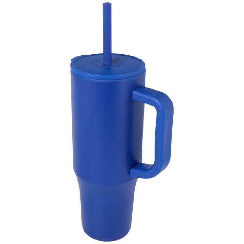 Vaso con aislamiento de 900 ml con certificado RCS y pajita de silicona "Brady"