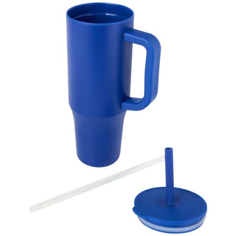 Vaso con aislamiento de 900 ml con certificado RCS y pajita de silicona "Brady"