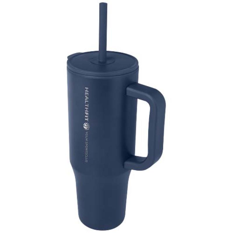 Vaso con aislamiento de 900 ml con certificado RCS y pajita de silicona "Brady"