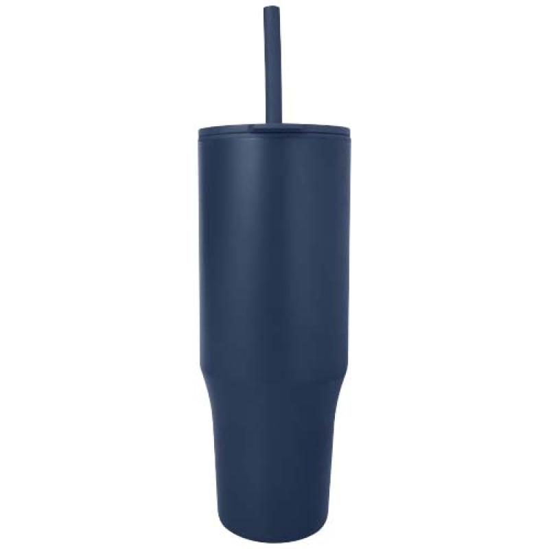 Vaso con aislamiento de 900 ml con certificado RCS y pajita de silicona "Brady"