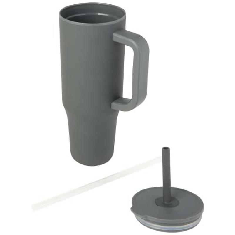 Vaso con aislamiento de 900 ml con certificado RCS y pajita de silicona "Brady"