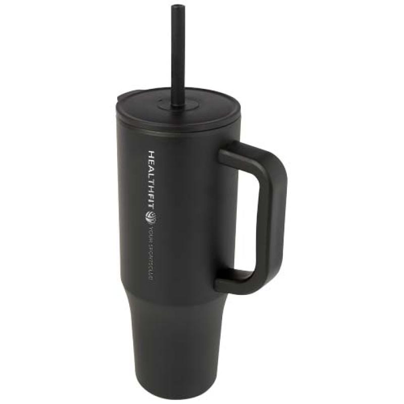 Vaso con aislamiento de 900 ml con certificado RCS y pajita de silicona "Brady"