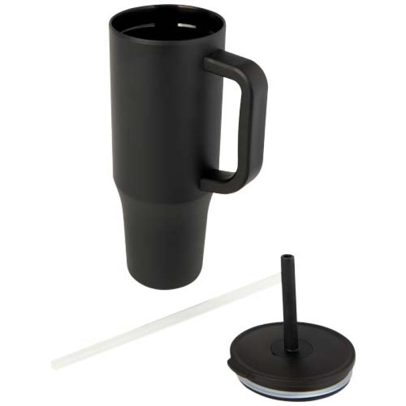 Vaso con aislamiento de 900 ml con certificado RCS y pajita de silicona "Brady"