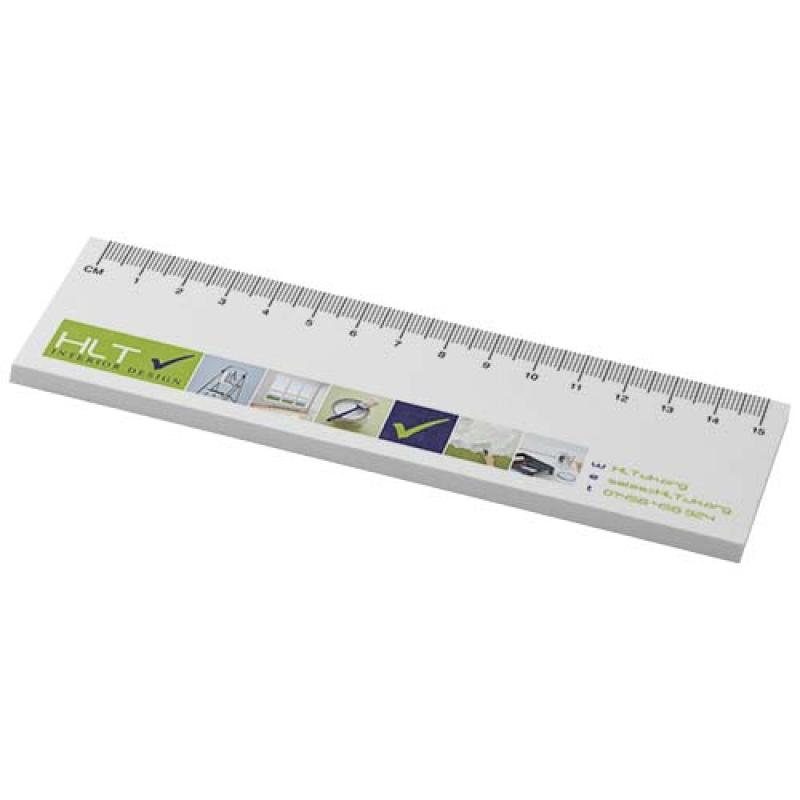 Libreta con notas adhesivas de material reciclado con regla impresa "Sticky-Mate®"