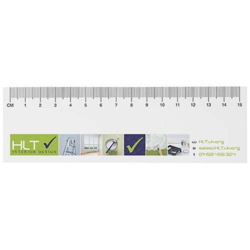 Libreta con notas adhesivas de material reciclado con regla impresa "Sticky-Mate®"