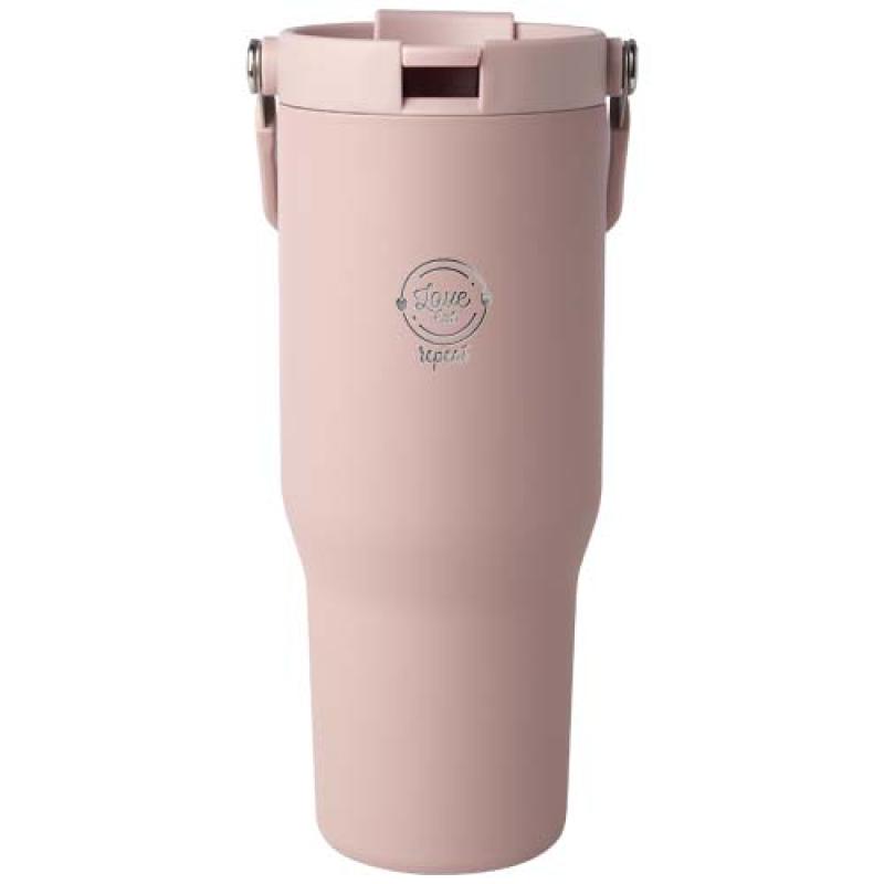 Vaso con aislamiento al vacío de cobre de acero inoxidable reciclado certificado RCS de 900 ml y con tapa de doble función "Bron