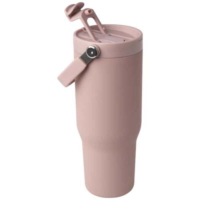 Vaso con aislamiento al vacío de cobre de acero inoxidable reciclado certificado RCS de 900 ml y con tapa de doble función "Bron