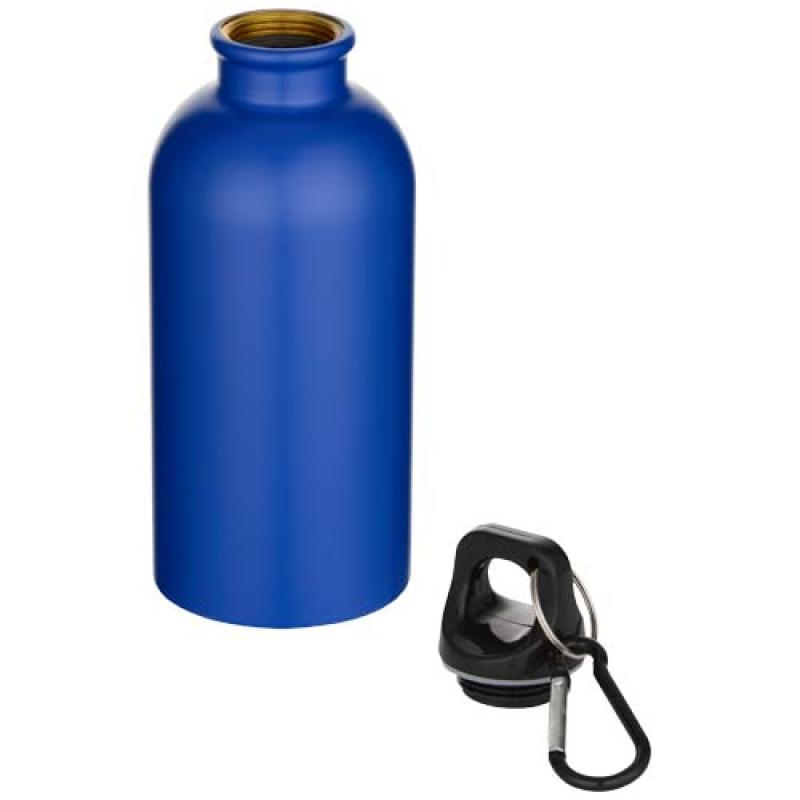 Botella de 400 ml de acero inoxidable mate con certificado RCS de una sola pared con mosquetón "Oregon"