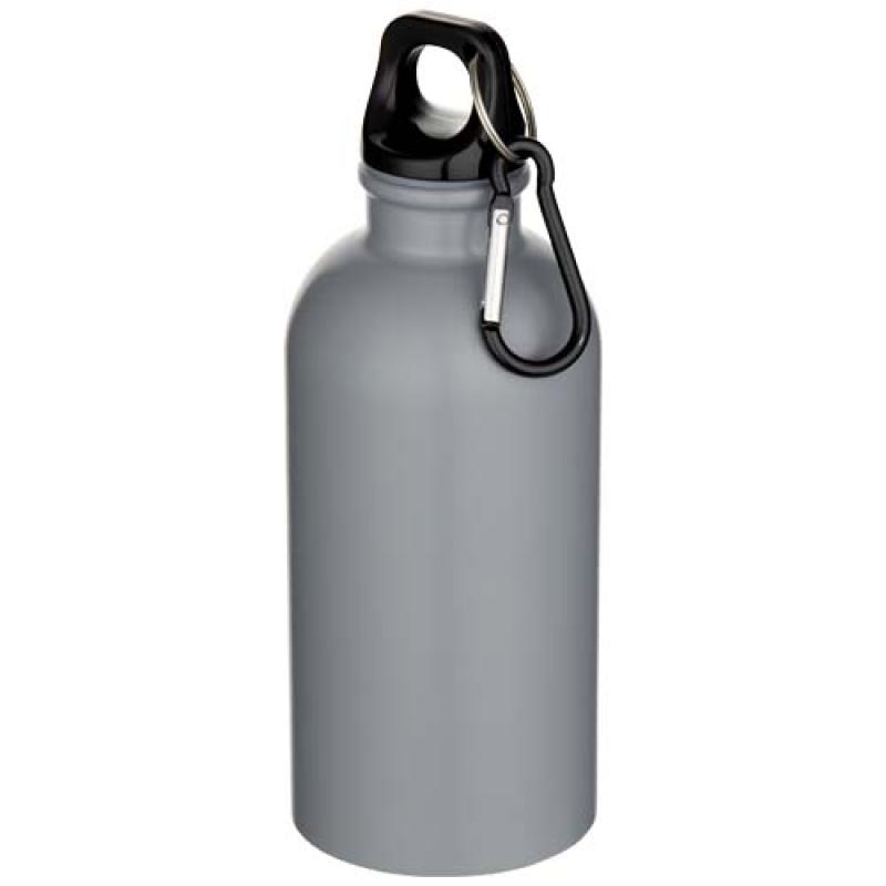 Botella de 400 ml de acero inoxidable mate con certificado RCS de una sola pared con mosquetón "Oregon"