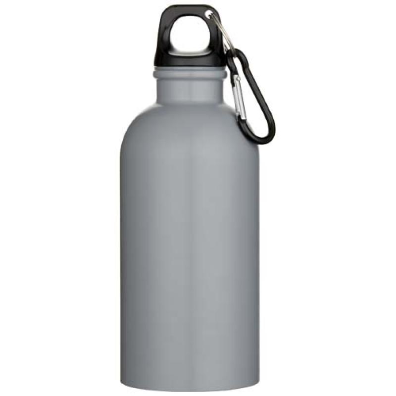 Botella de 400 ml de acero inoxidable mate con certificado RCS de una sola pared con mosquetón "Oregon"