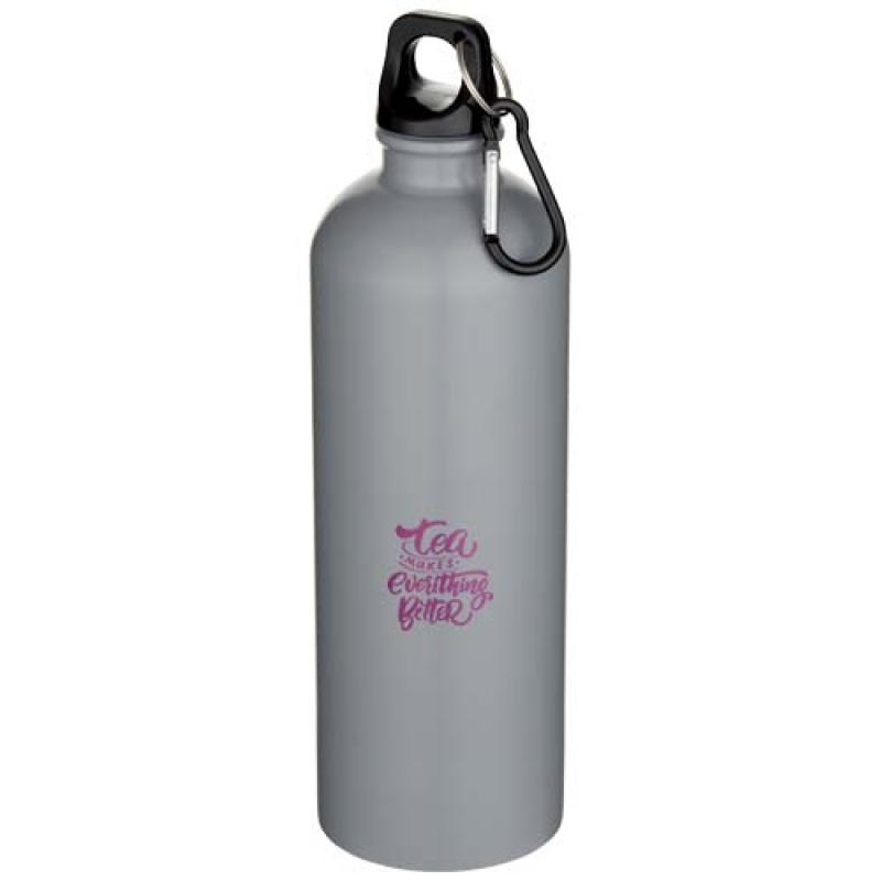 Botella de 750 ml de acero inoxidable mate reciclado con certificado RCS con mosquetón "Oregon"