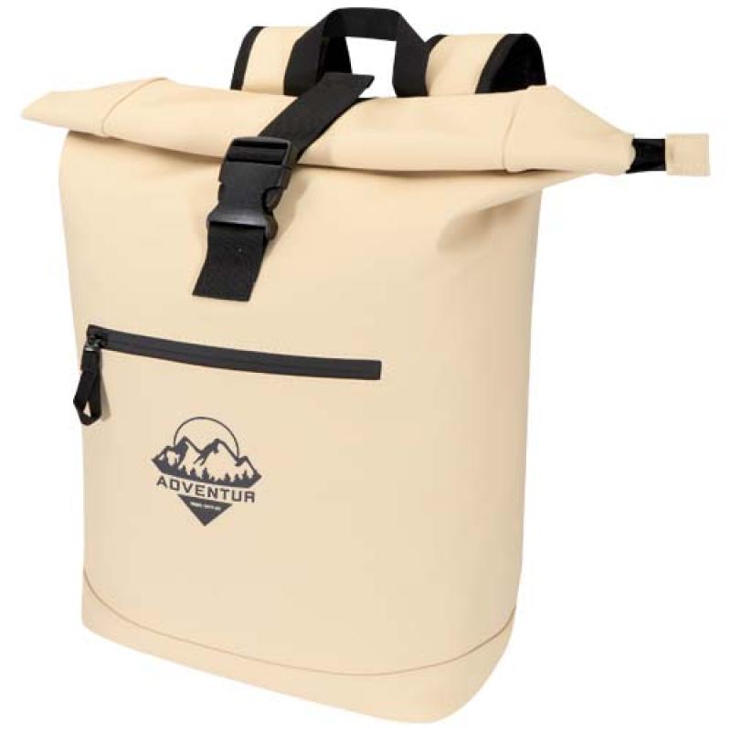 Mochila de 15" y 18 L con parte superior enrollable de material reciclado con certificado GRS "Resi Plus"