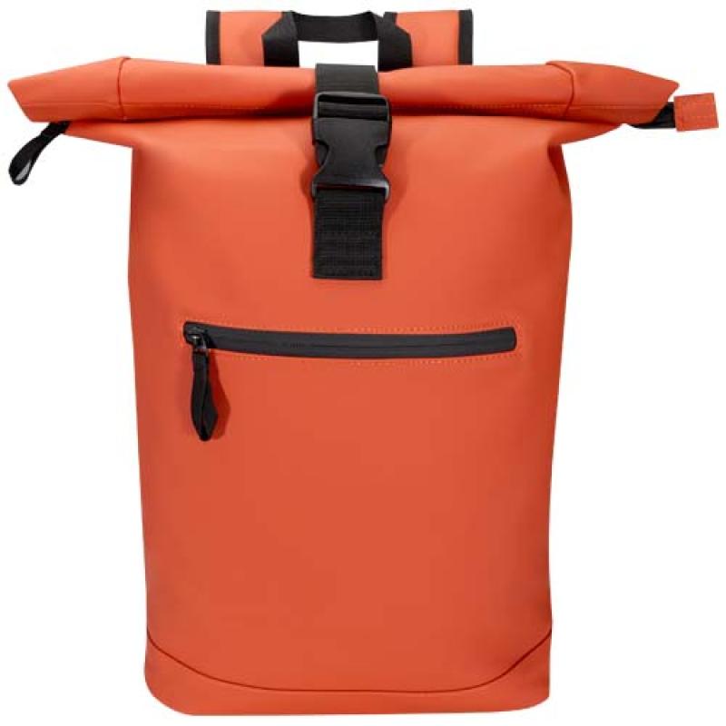 Mochila de 15" y 18 L con parte superior enrollable de material reciclado con certificado GRS "Resi Plus"
