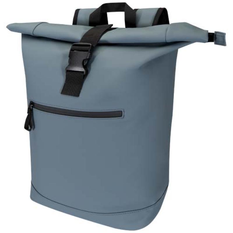 Mochila de 15" y 18 L con parte superior enrollable de material reciclado con certificado GRS "Resi Plus"